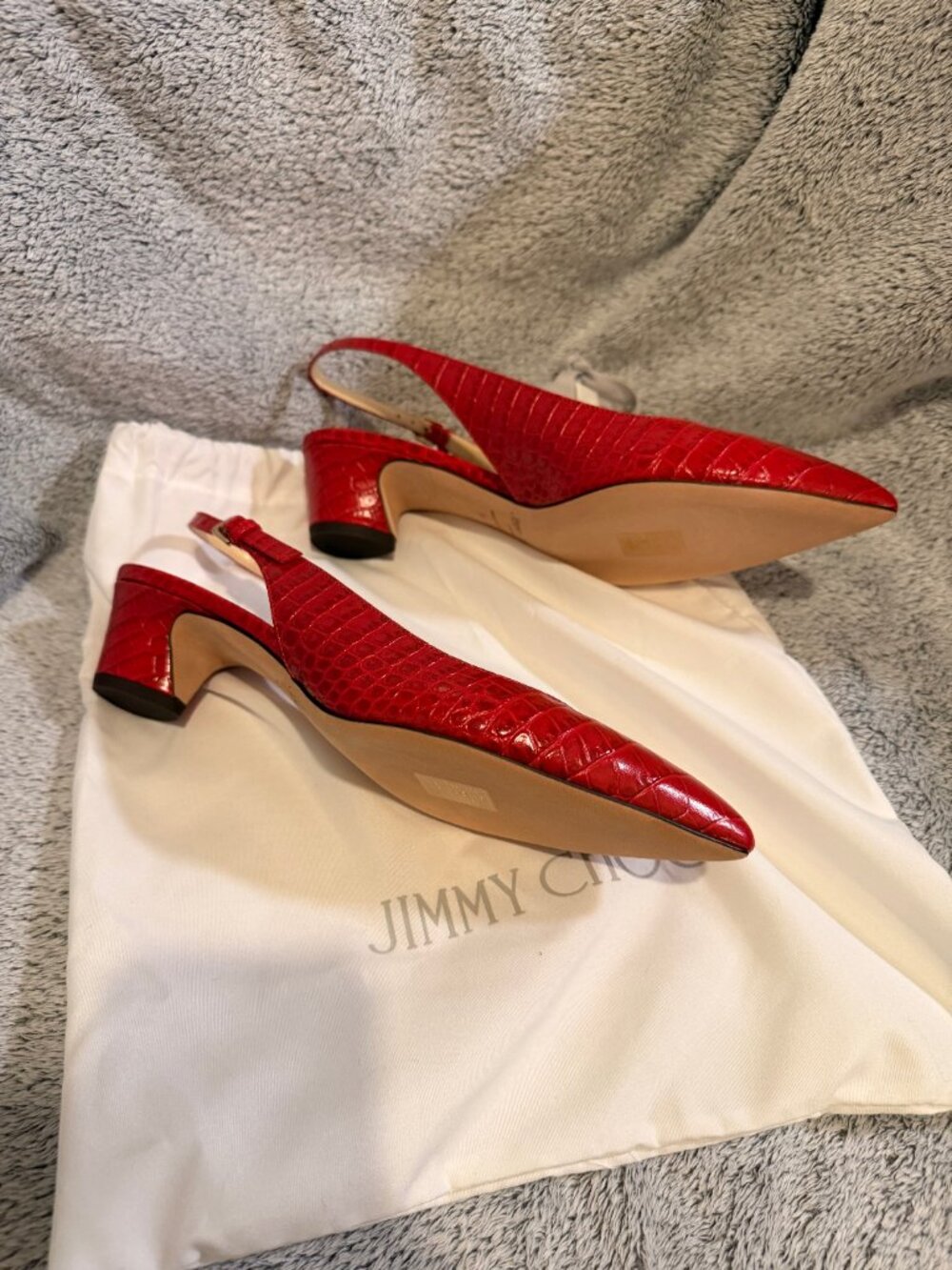 Gemma Croc-Embossed Leather Slingback Pumps (38) - Picture 3 of 4